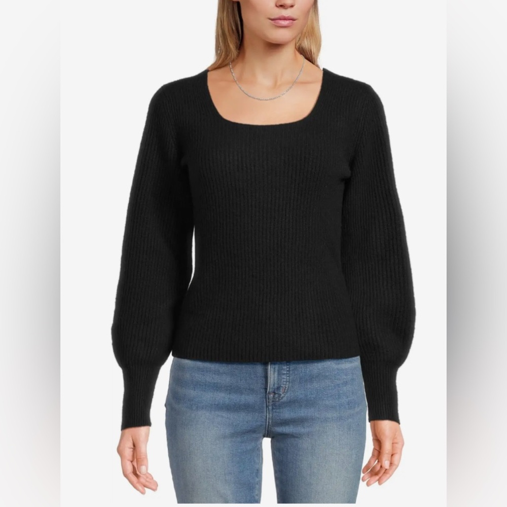 MADEWELL long sleeve soft Black Ribbed Sweater